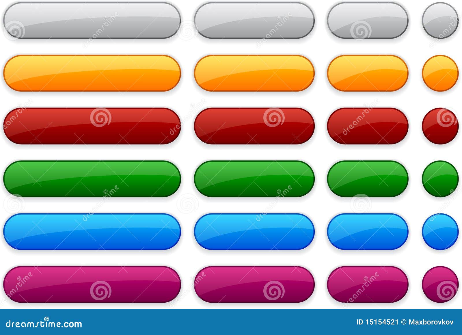 Web blank glossy buttons. stock vector. Illustration of buttons - 15154521