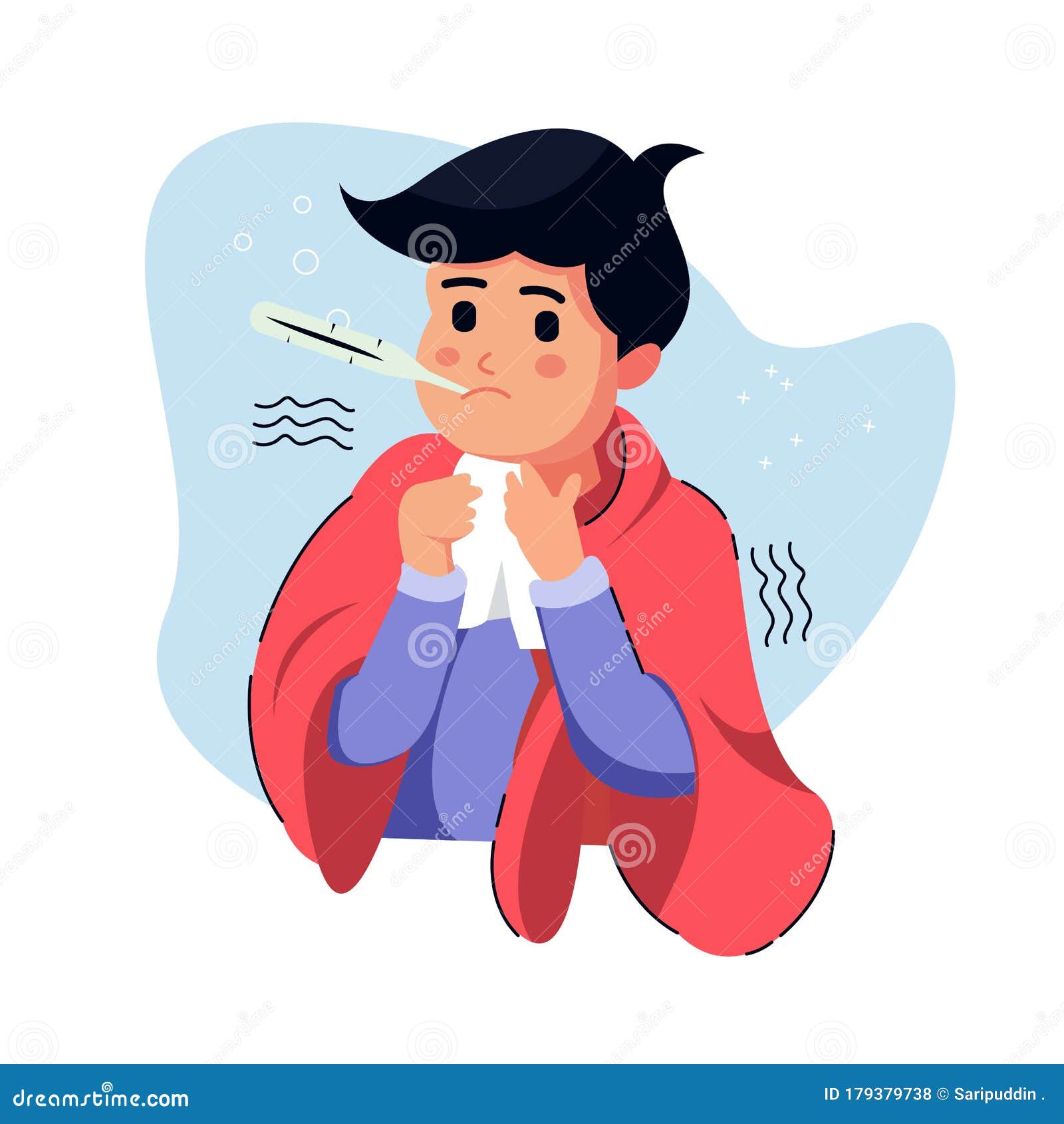 Character Shivering in the Cold with Thermometer Stock Vector -  Illustration of cartoon, design: 179379738