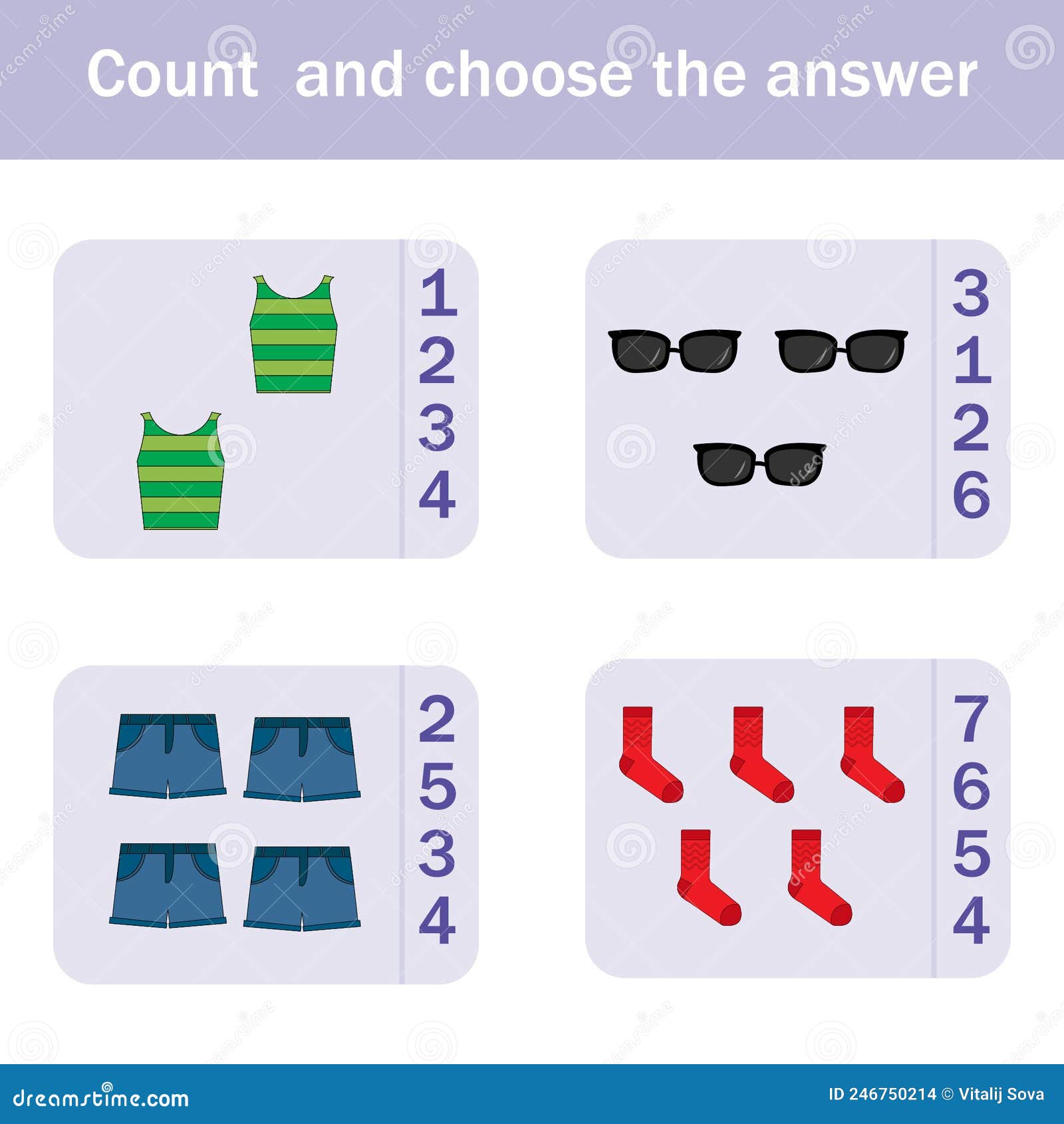 Summer clothes and accessories vocabulary for kids / Summer clothes  flashcards / Summer Vocabulary 