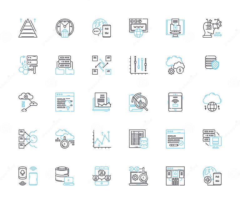 Web Creation Linear Icons Set. Design, Development, HTML, CSS ...
