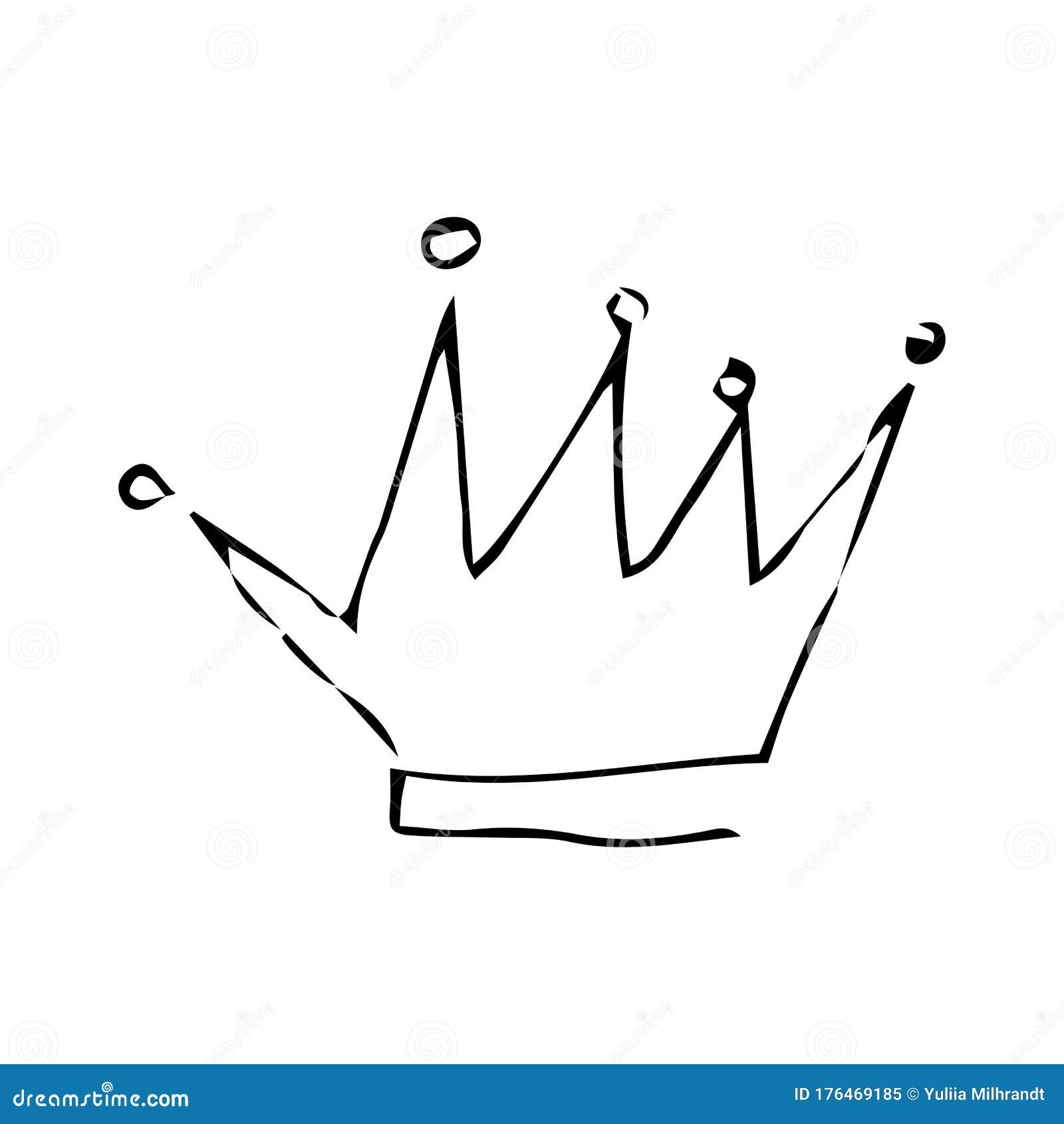 Crown. Hand Drawing Isolated Vector Stock Illustration - Illustration ...