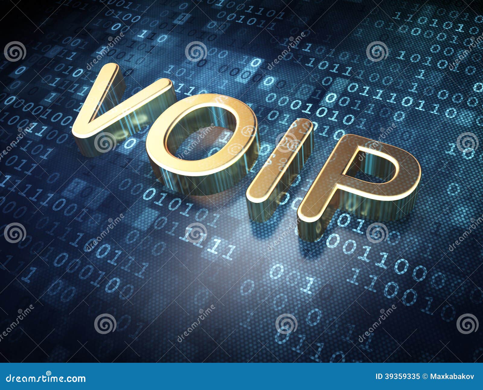 Web Design Concept: Golden VOIP On Digital Background ...