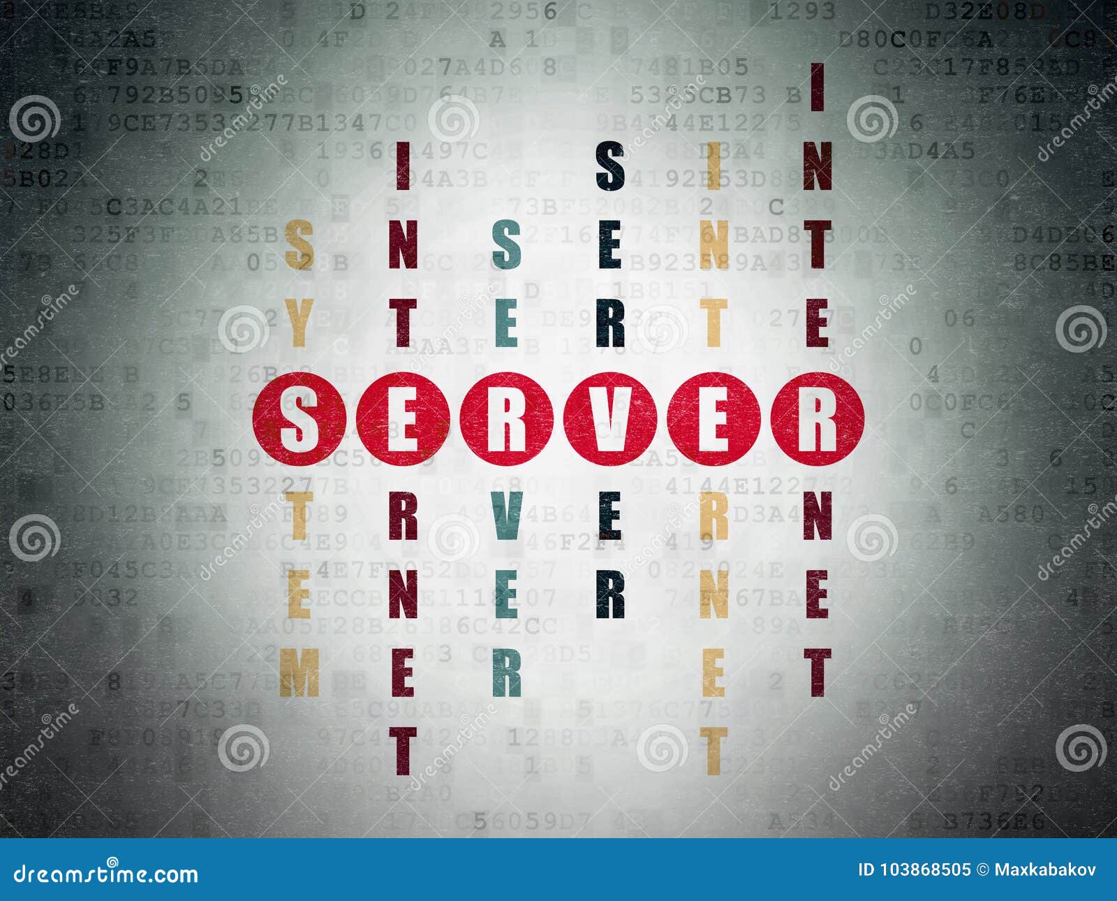  Design Concept Server in Crossword Puzzle Stock Illustration