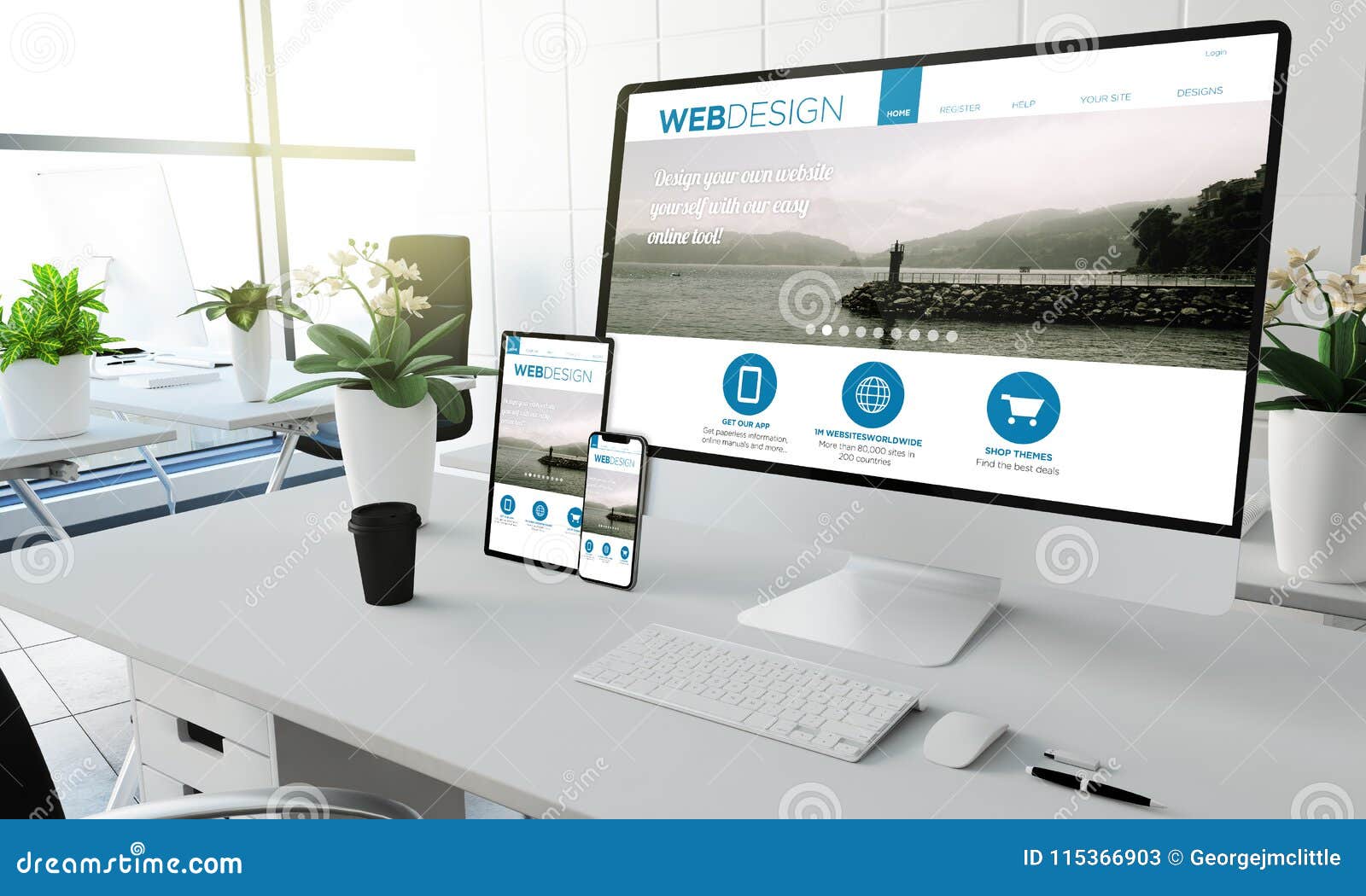 Web Design Devices Mockup Stock Illustration Illustration Of