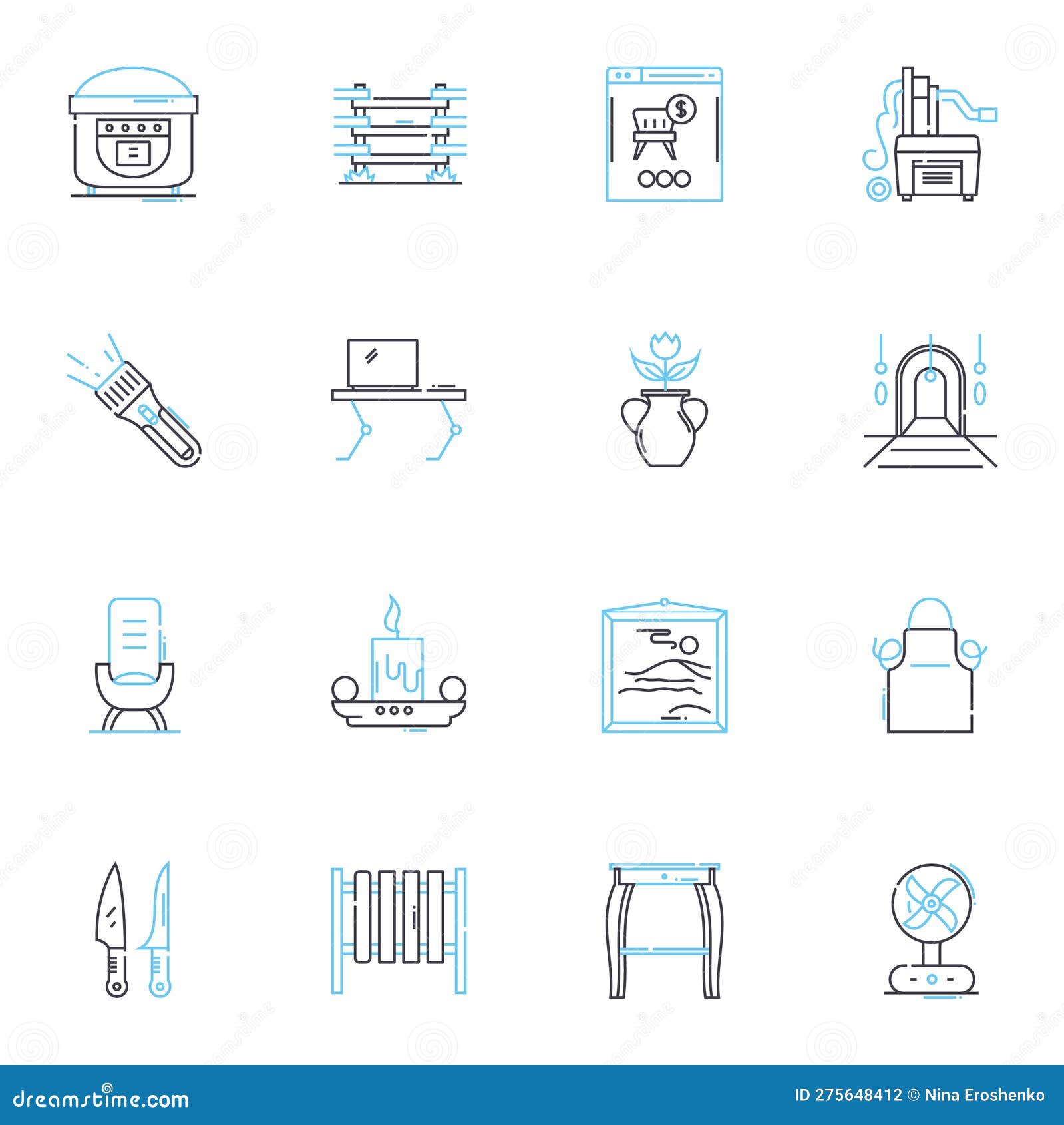 web  linear icons set. responsive, user-friendly, navigation, graphics, typography, layout, colors line  and