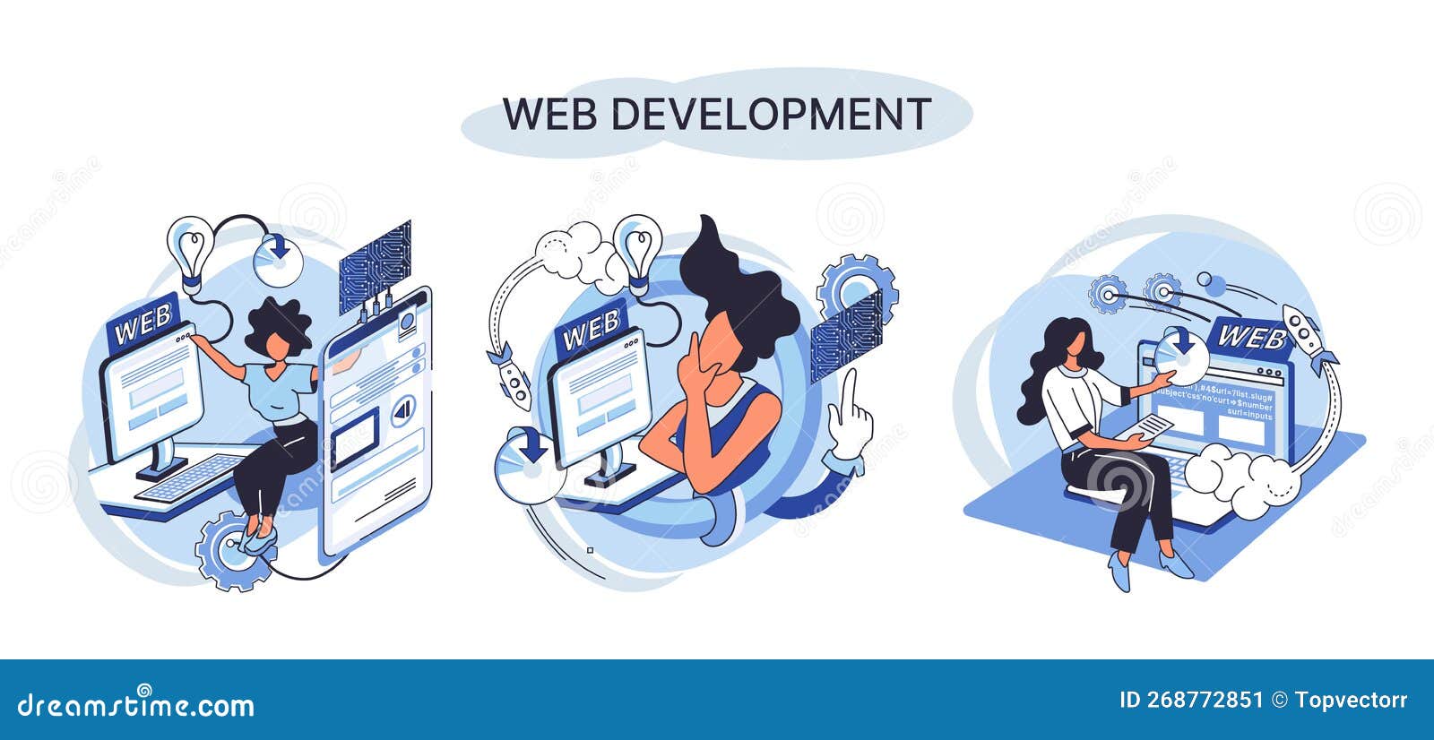 Web Development, Coding and Programming. Creation Digital Software ...