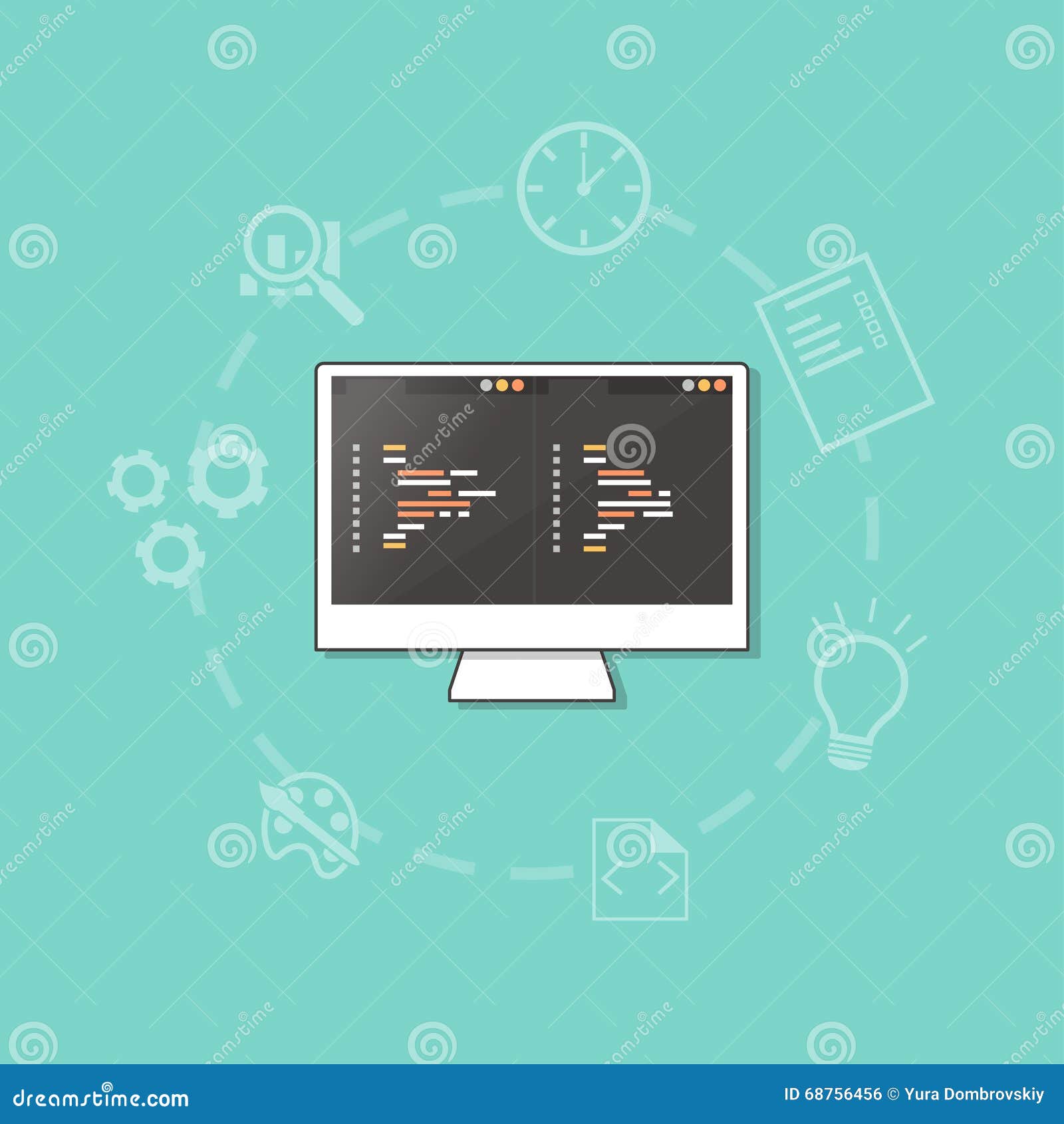 Web development concept stock vector. Illustration of background - 68756456