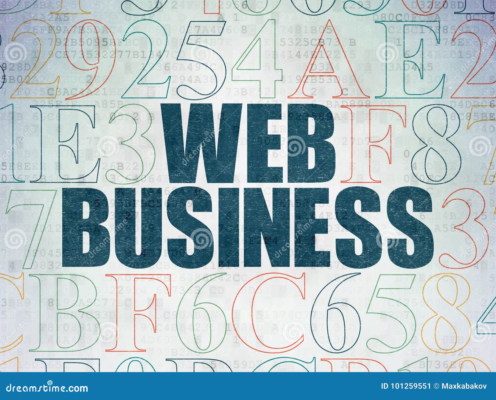 Web Development Concept: Web Business on Digital Data Paper Background ...