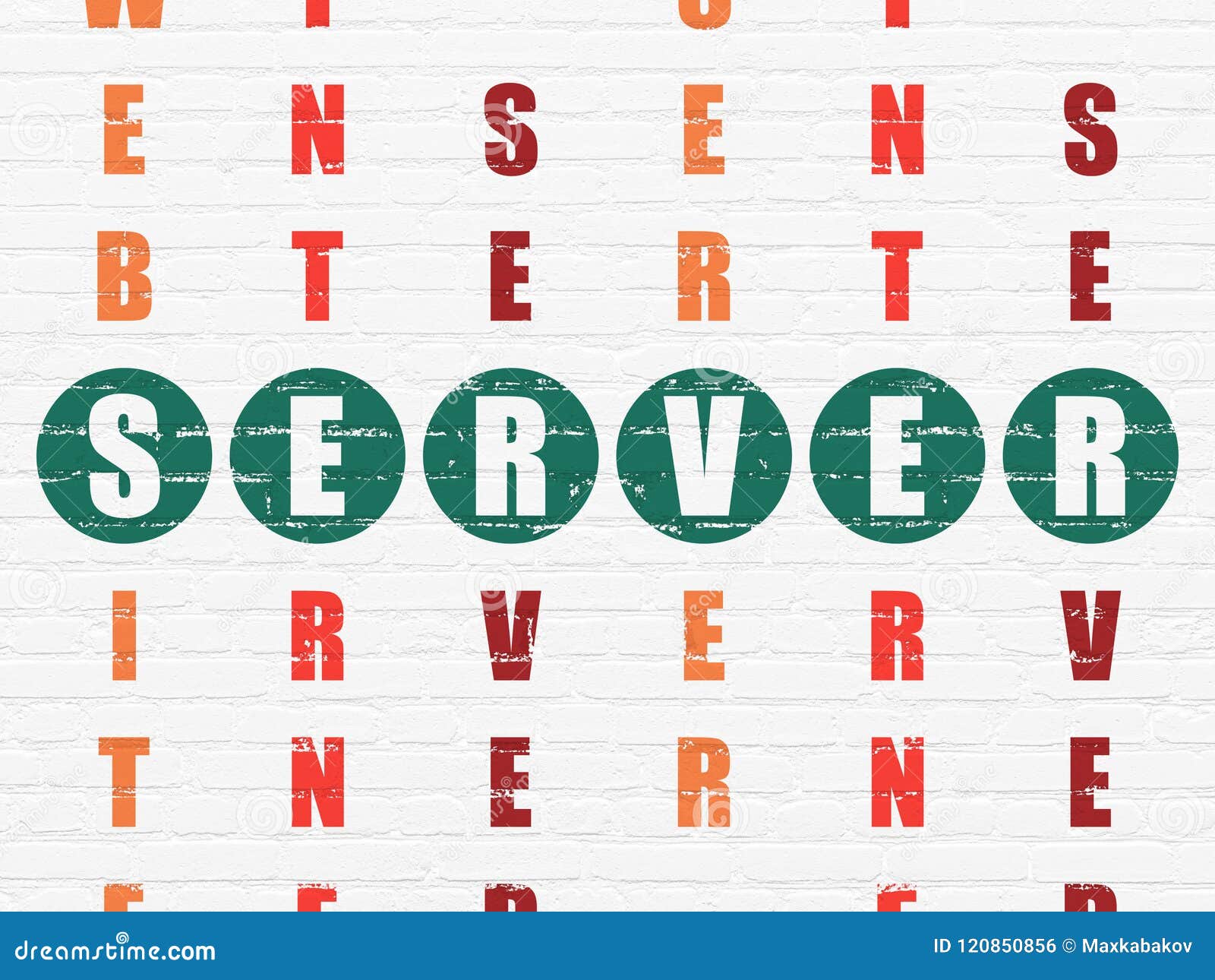  Development Concept Server in Crossword Puzzle Stock Illustration
