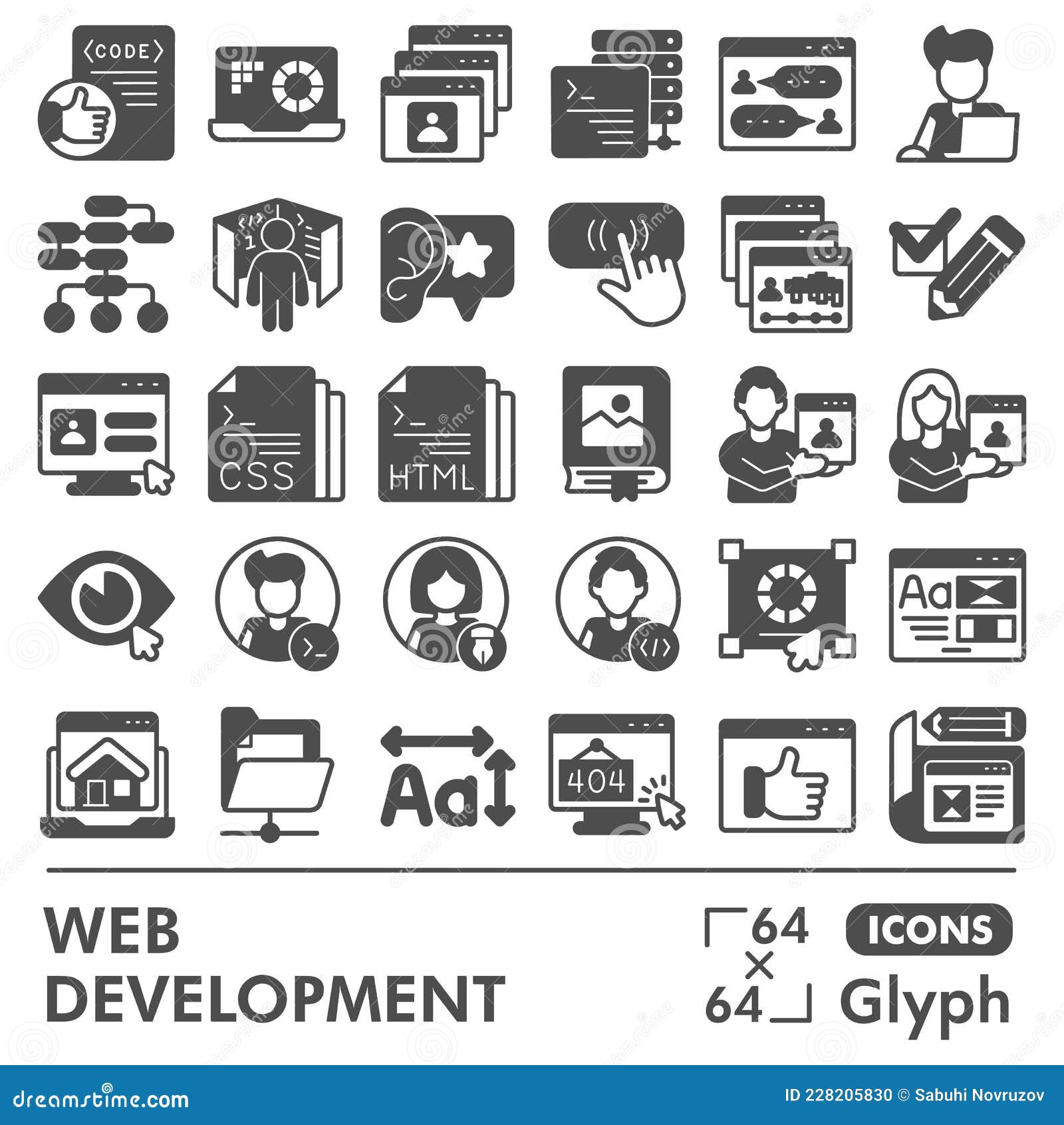 Web Development Line Icon Set, Website Design Symbols Collection or ...
