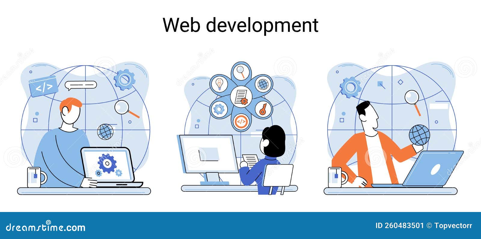 Web Development, Coding and Programming. Creation Digital Software ...