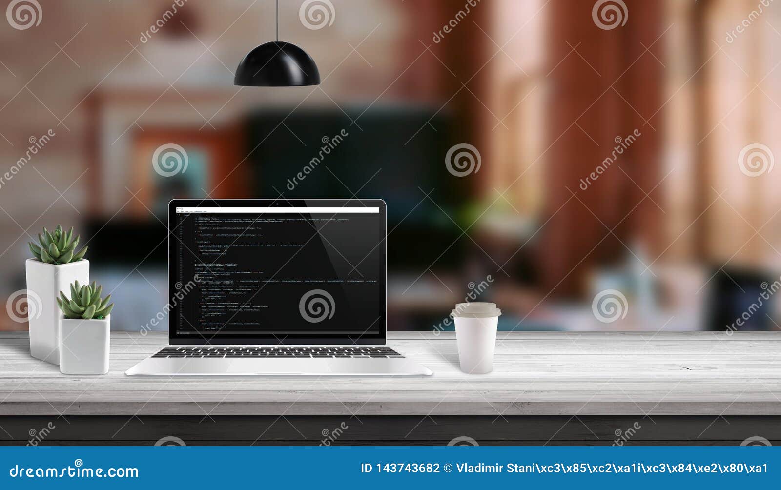 web development studio concept. laptop vith script code editor