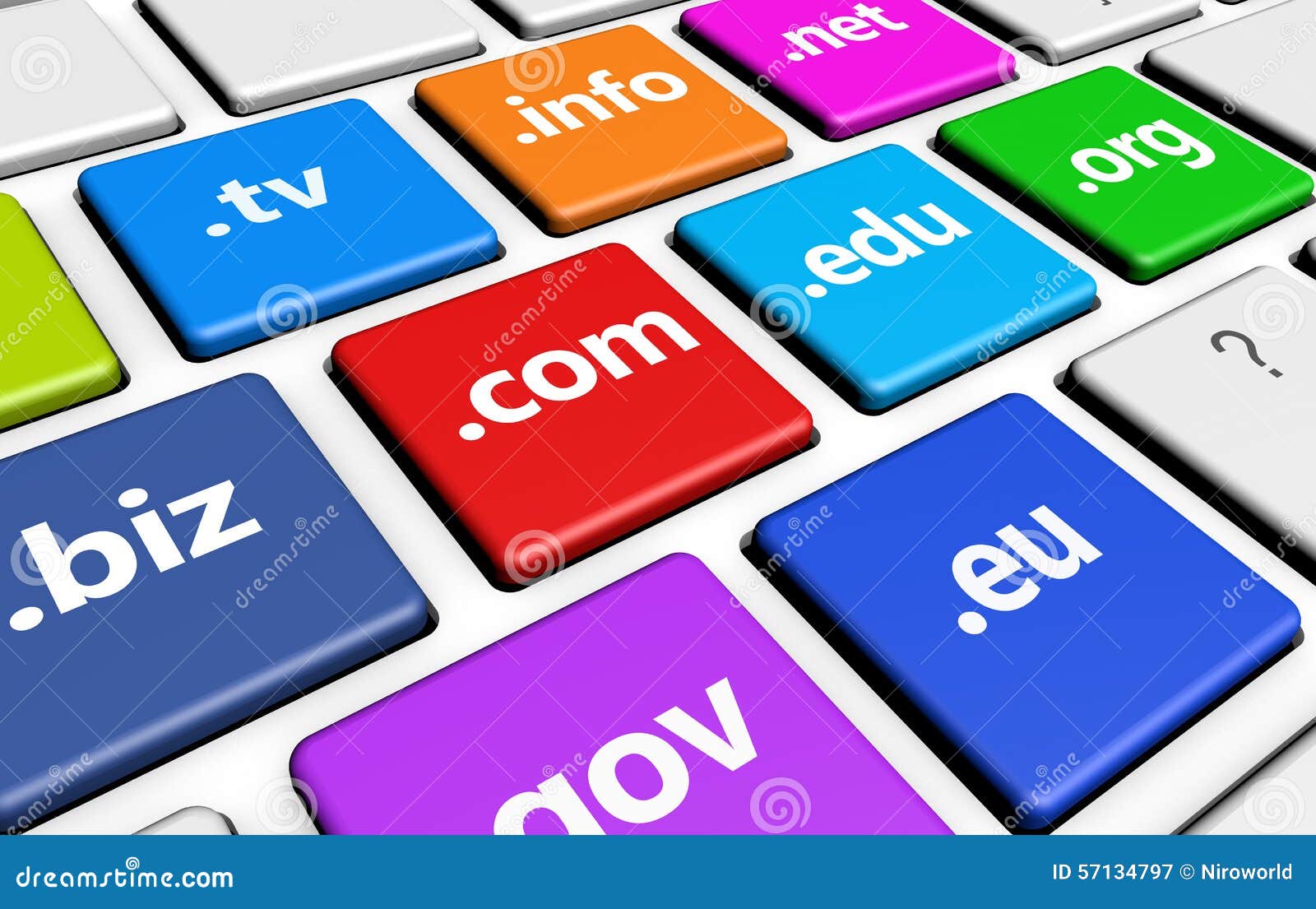 Web Domain Names Computer Key Stock Illustration  Image: 57134797