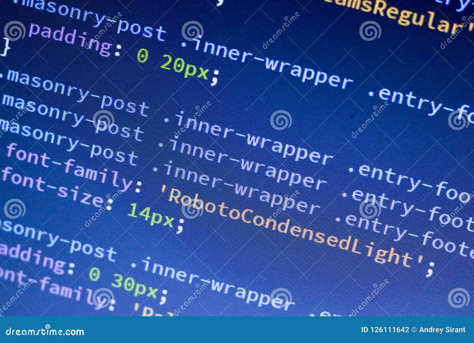 Web Entwicklungs Code Css Less Redet Praprozessorskriptlinien An Stockfoto Bild Von Index Programm 126111642