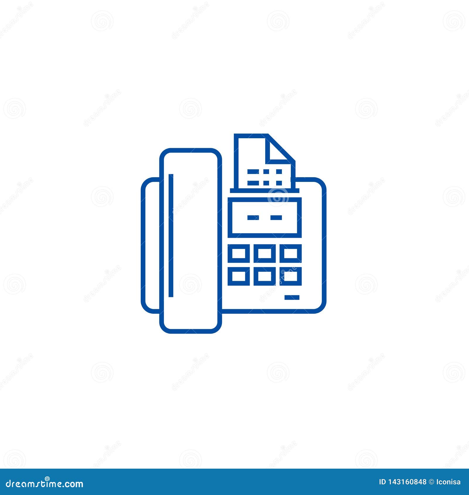 Fax Line Icon Concept. Fax Flat Vector Symbol, Sign, Outline