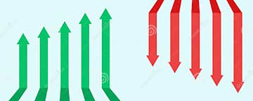 Financial Arrows Up and Down. Green and Red Arrow Stock Illustration ...