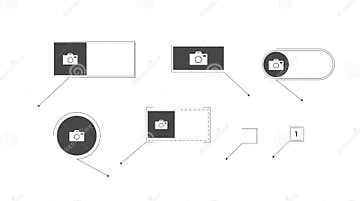 Web Frame for Text Template. Footnote Elements for Captions Stock