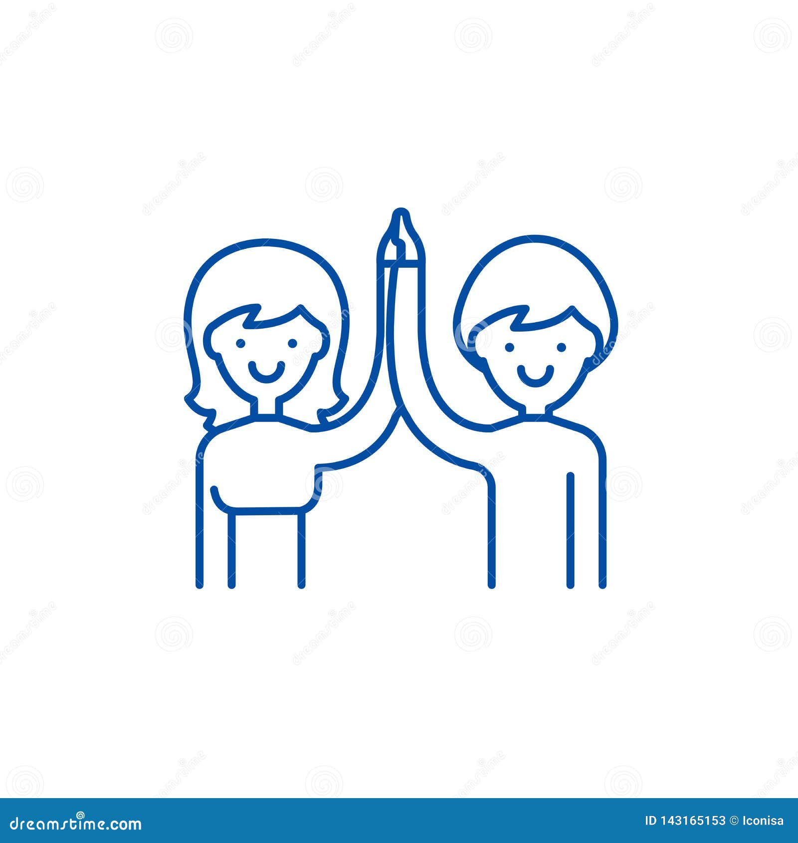 high five line icon concept. high five flat   , sign, outline .