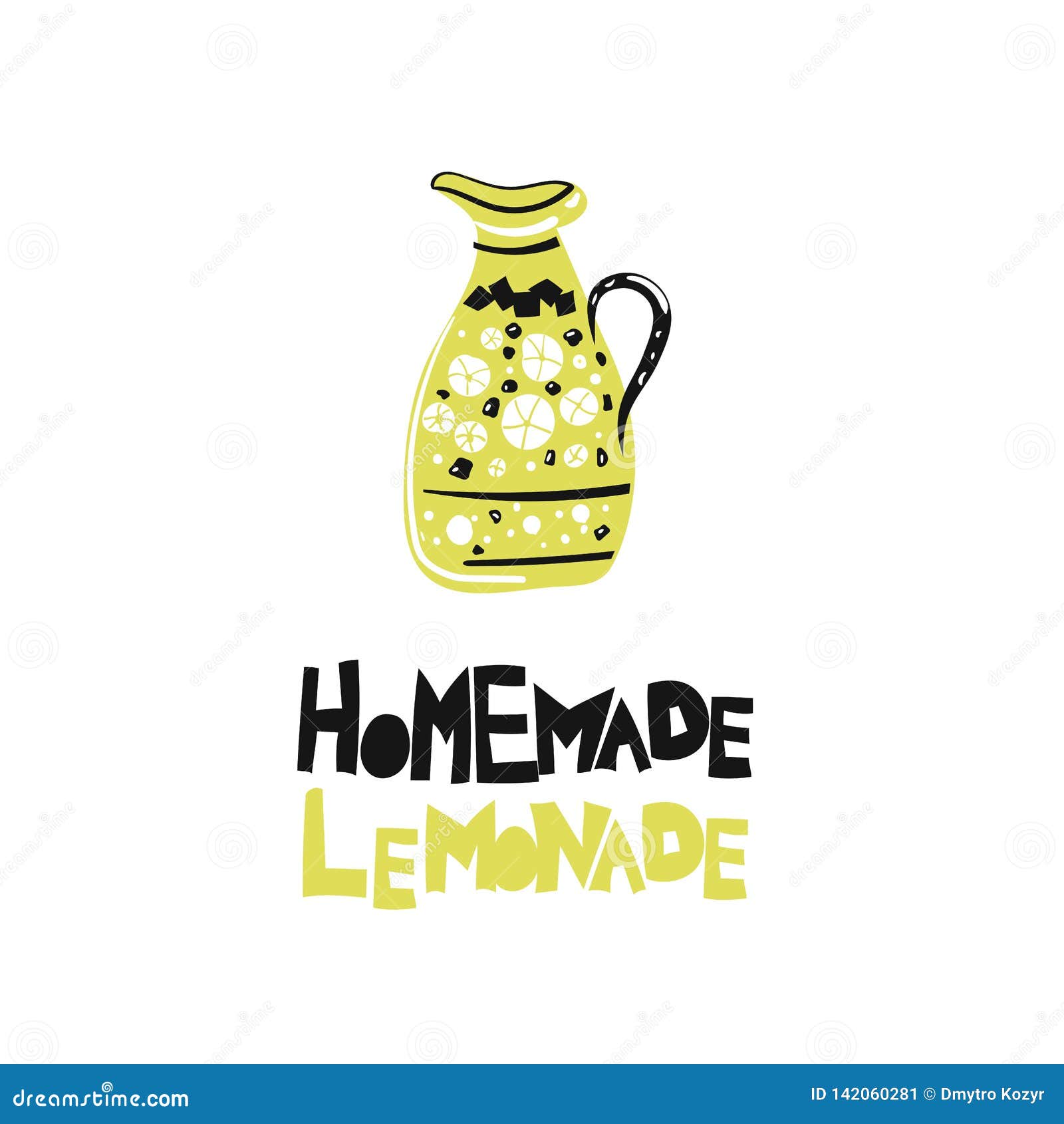 Homemade Lemonade Hand Drawn Lettering, Natural Drinks Stock Vector -  Illustration of element, handdrawn: 142060281