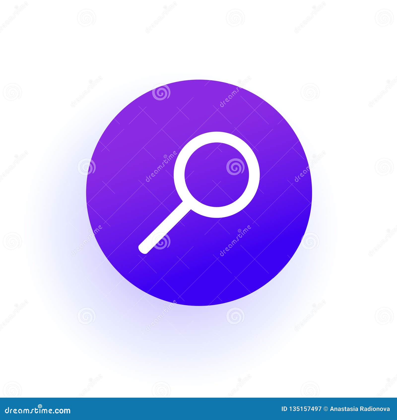 Icon Magnifier. Purple Gradient. Search Sign. Stock Vector