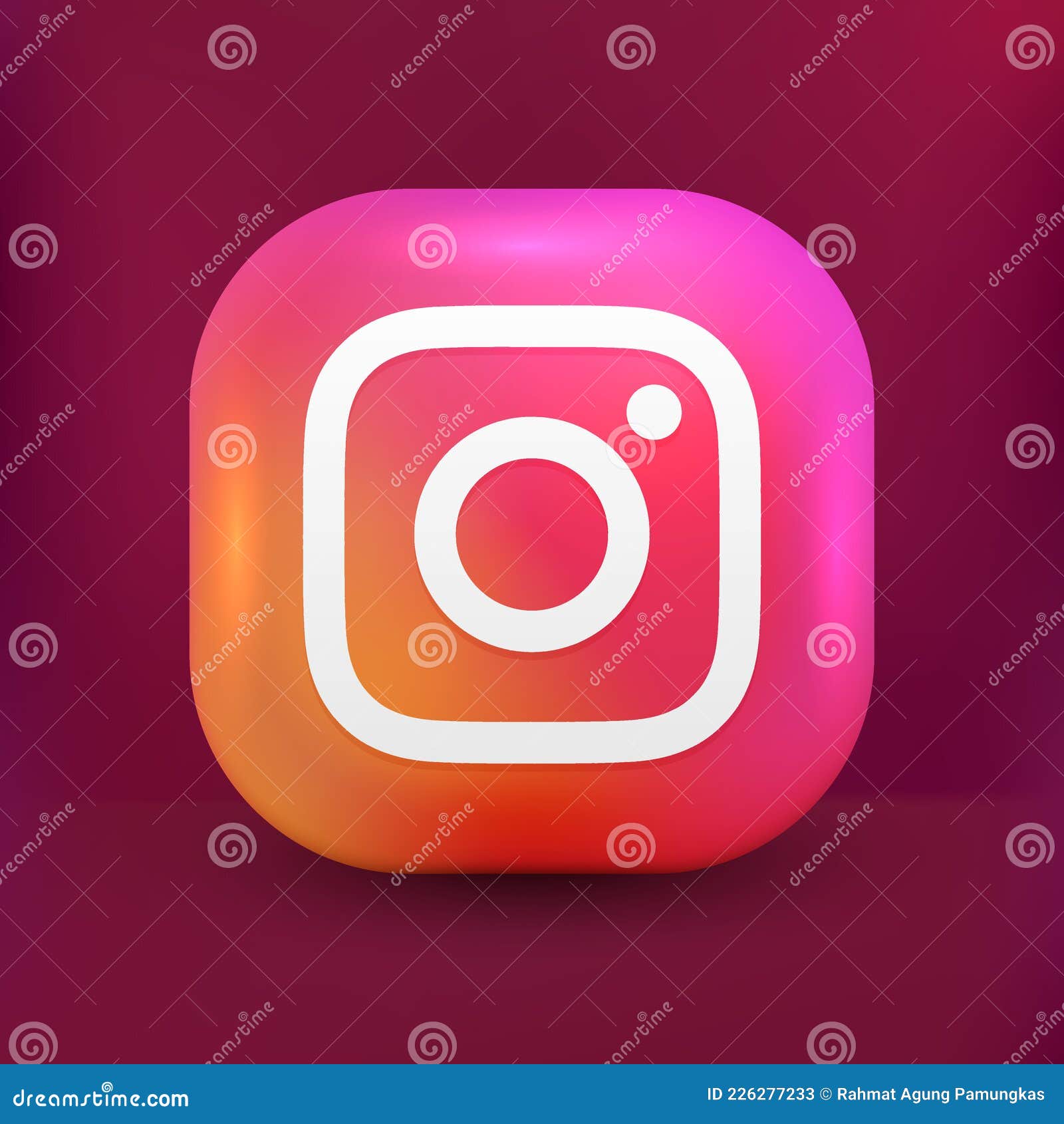 Instagram Icon 3d Cute Style Social Media Editorial Stock Photo -  Illustration of sign, style: 226277233