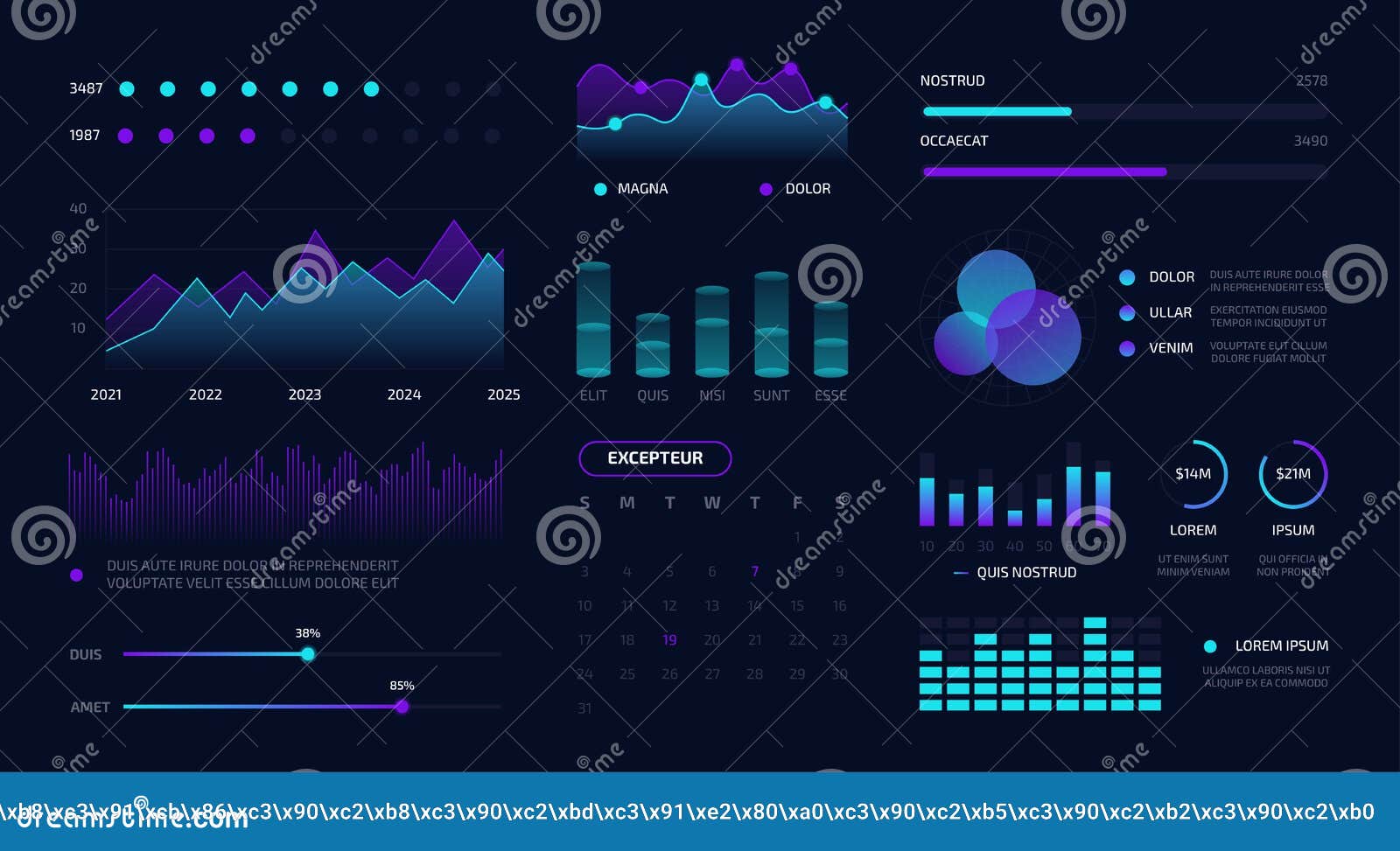 Web Interface Graphs and Charts Kit for Financial Software, Business ...