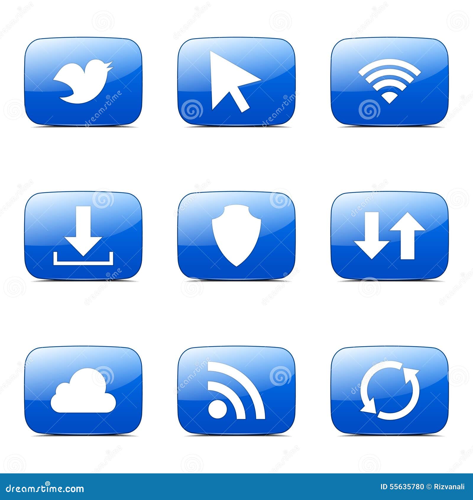 web internet social square  blue icon
