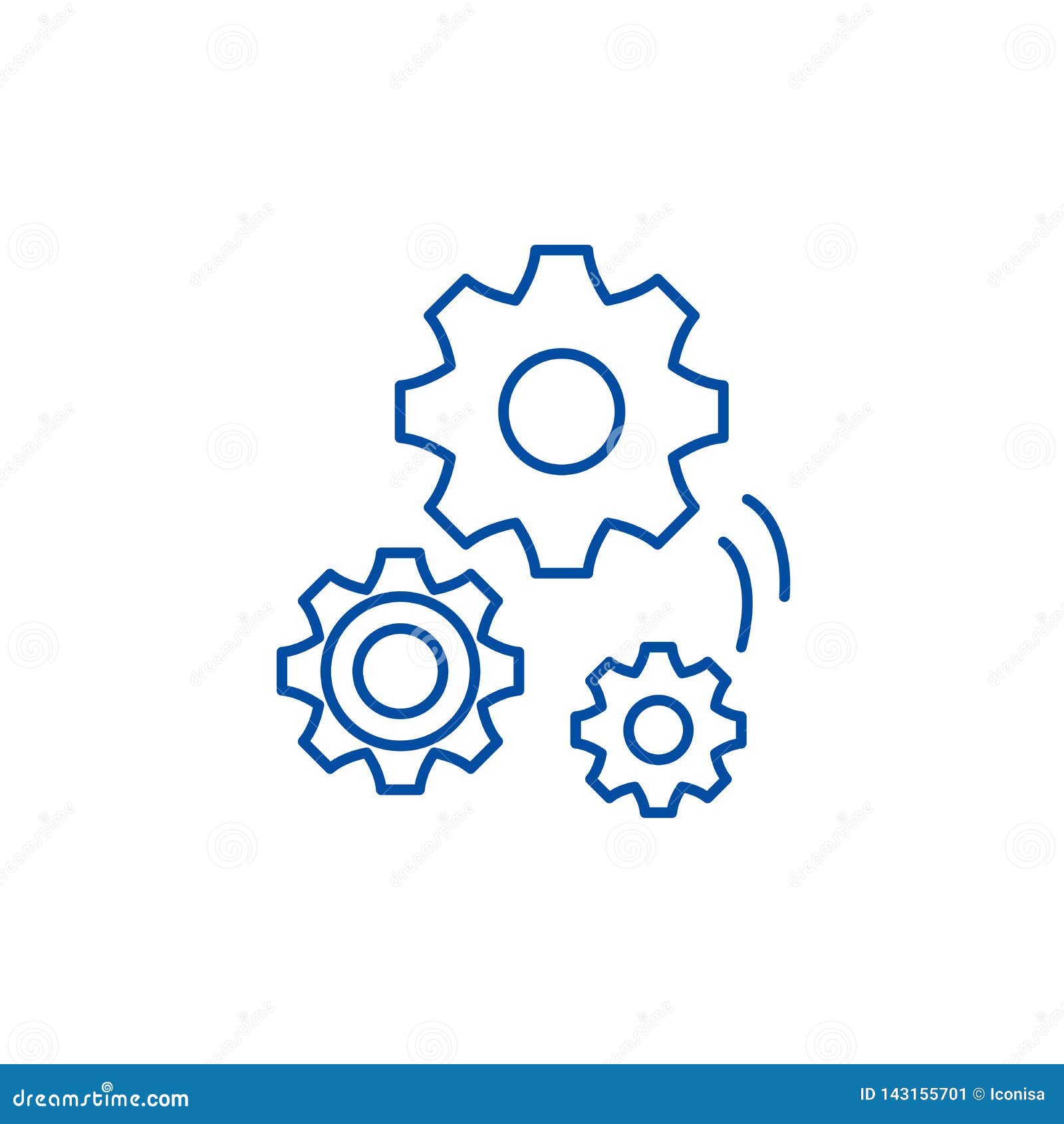 Mechanical Engineering Line Icon Concept. Mechanical Engineering Flat