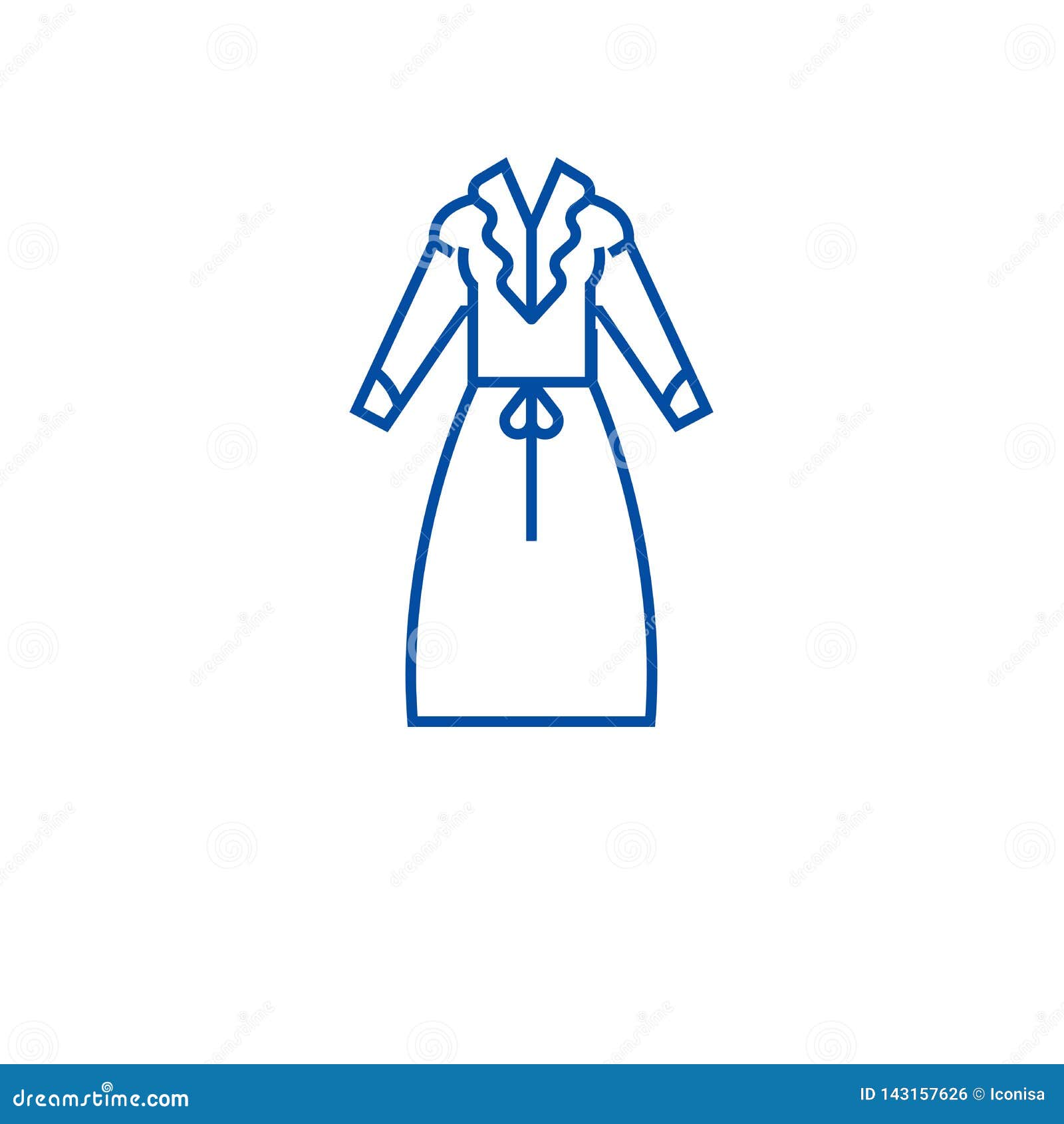 Office Formal Dress Line Icon Concept. Office Formal Dress Flat Vector ...