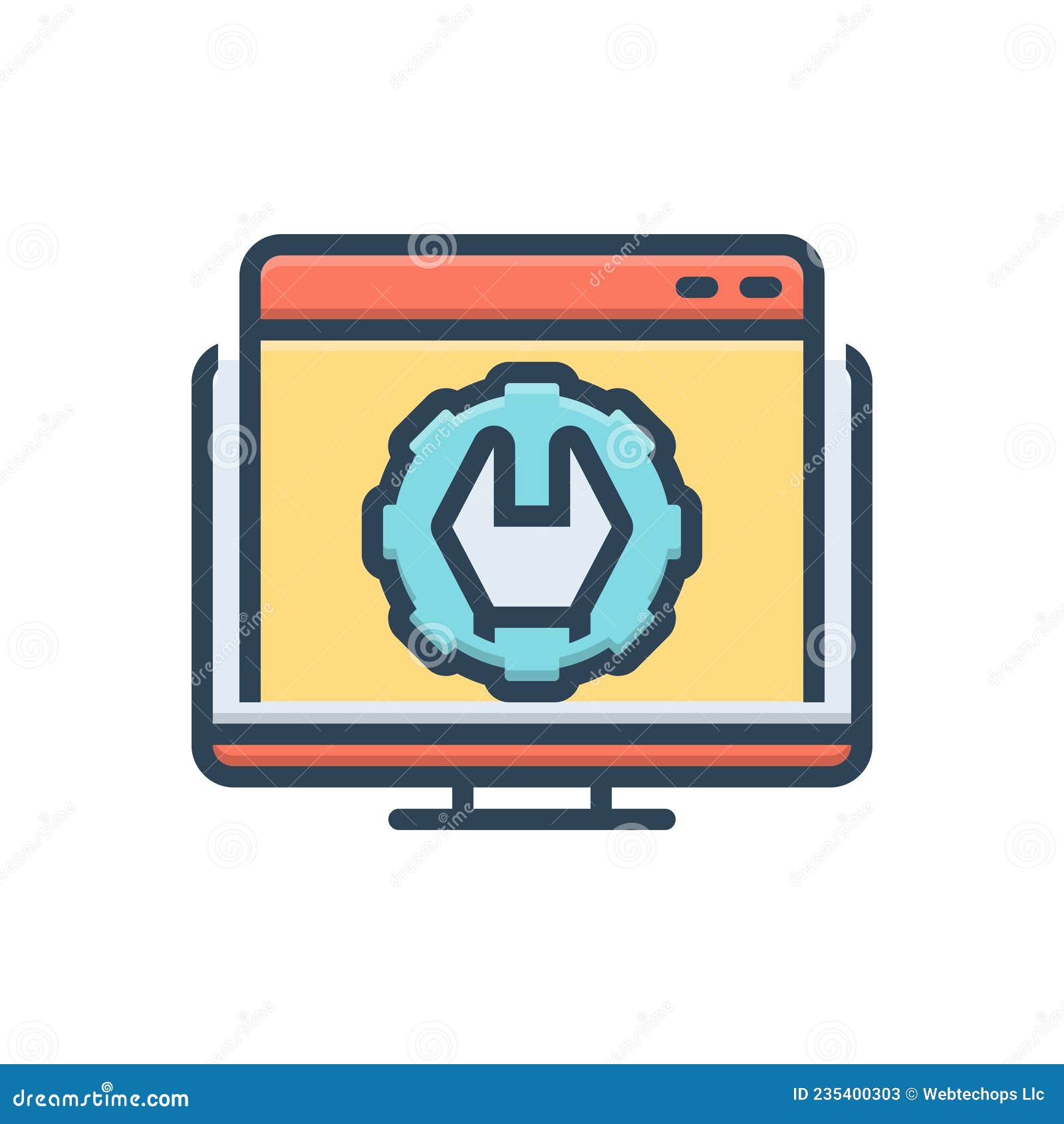 Color Illustration Icon for  Optimization, site and Technology