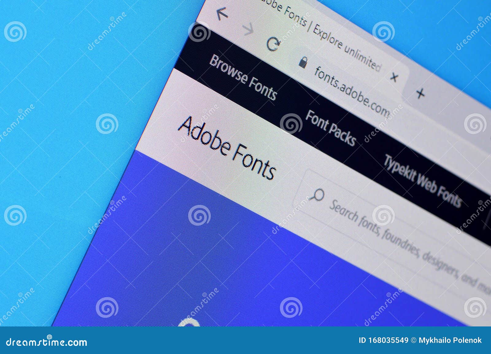 Download Web Page Of Adobe Fonts Product On Official Website On The Display Of Pc Editorial Stock Image Image Of Graphics Media 168035549 PSD Mockup Templates