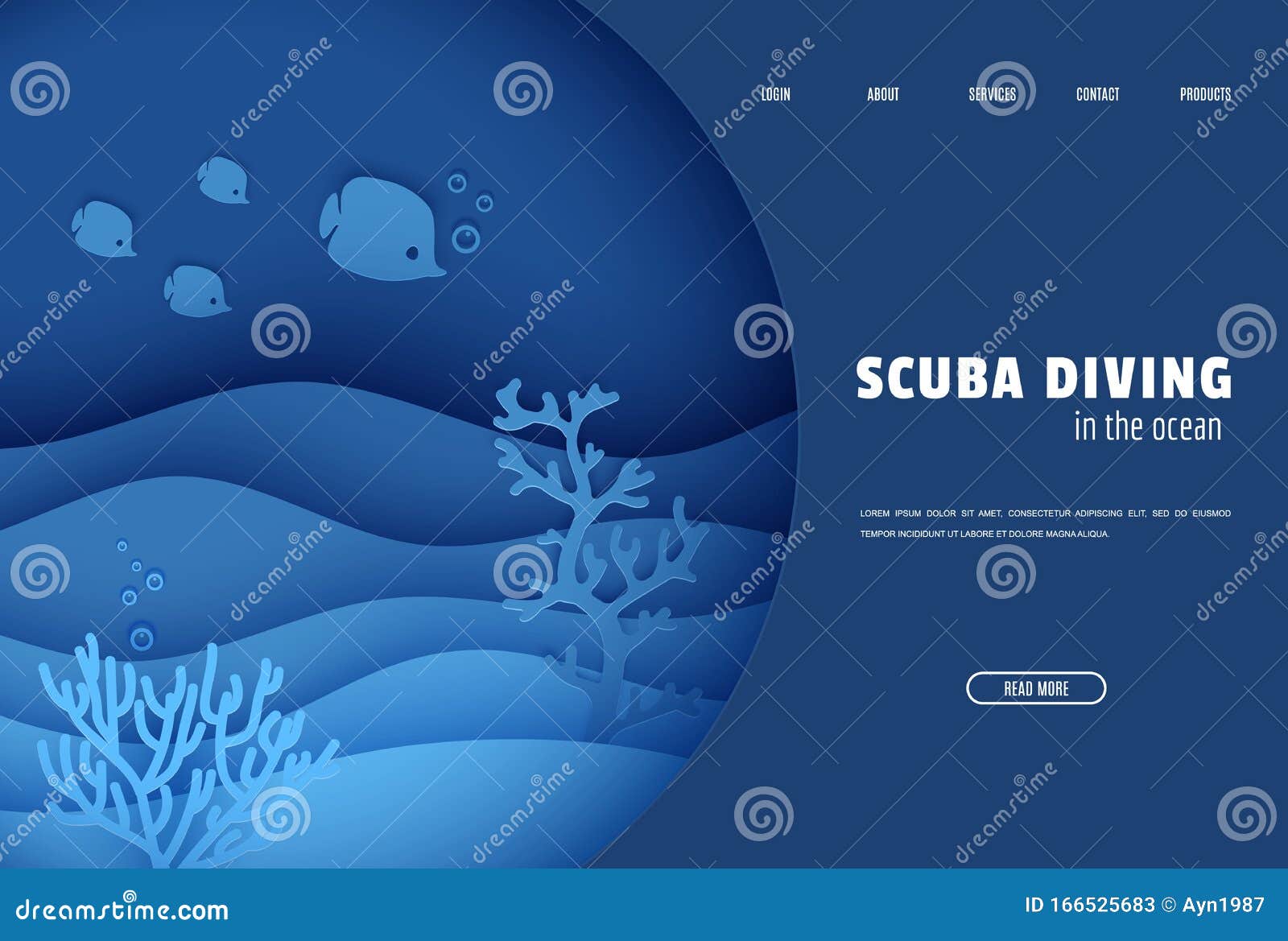 Download Web Page Design Template In Paper Cut Style Underwater Ocean Underwater View Through Cave Porthole Coral Reef Seabed Stock Vector Illustration Of Deep Design 166525683