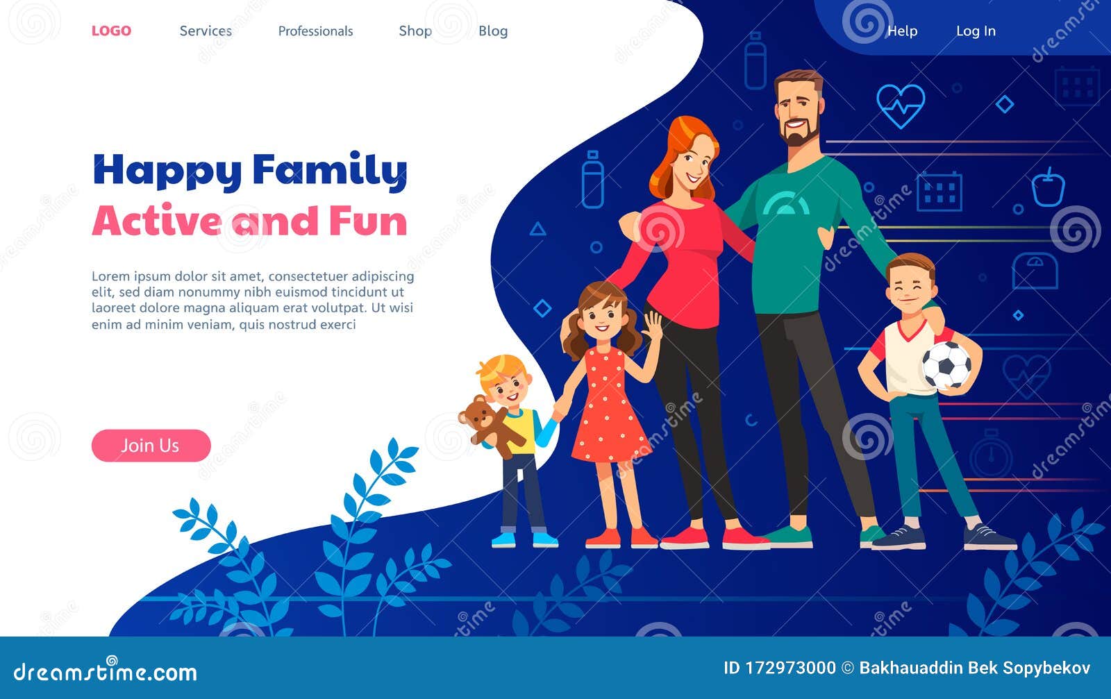 Download Web Page Design Templates For Family Planning, Travel Insurance, Nature And Healthy Life. Modern ...
