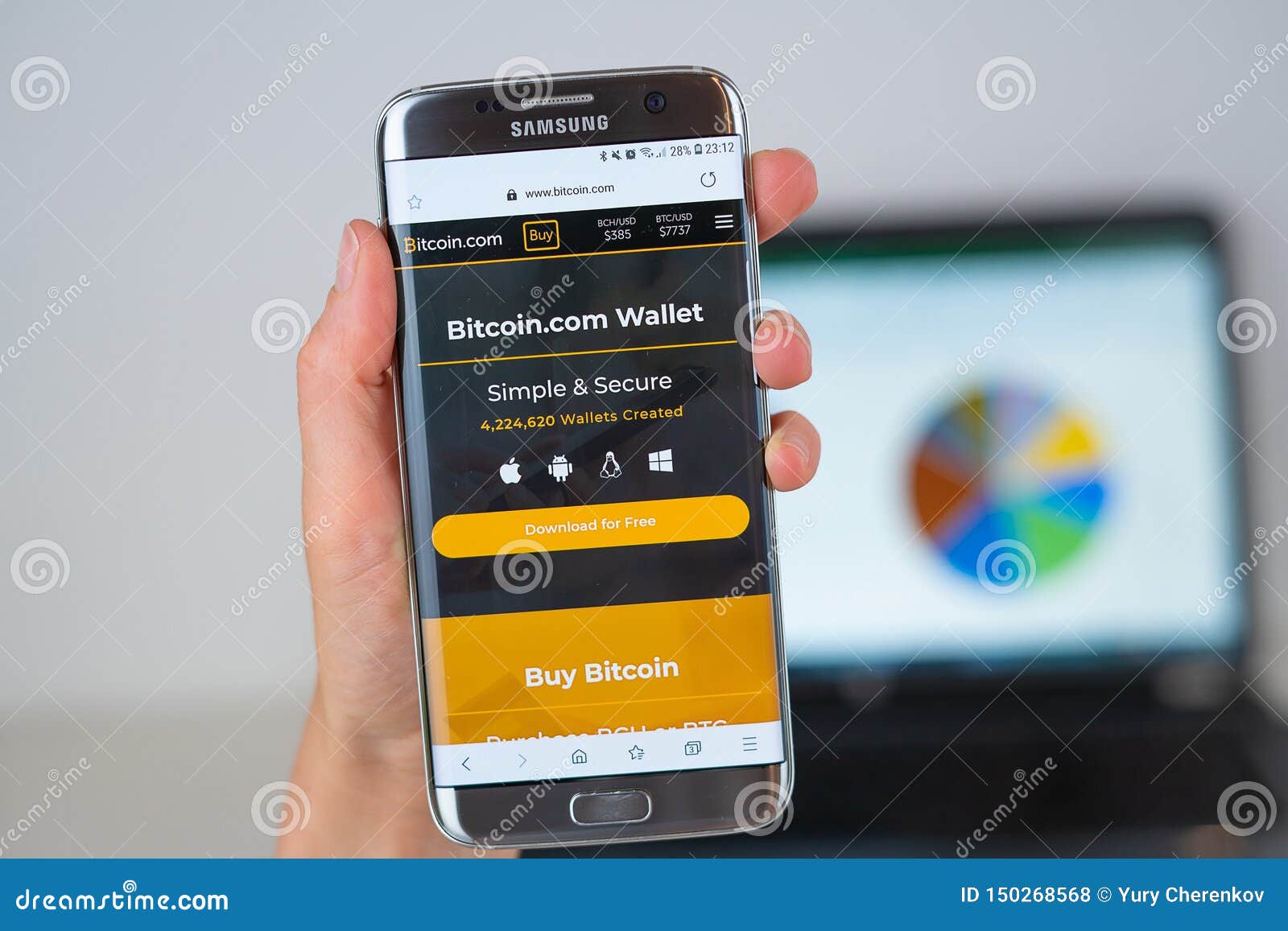 Web Site Of Bitcoin Company On Phone Screen Editorial Stock Photo - 