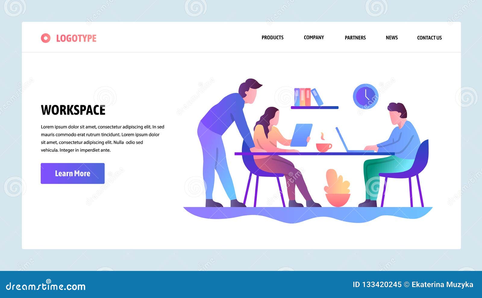 Web Site Onboarding Screens Office Meeting And Coworking