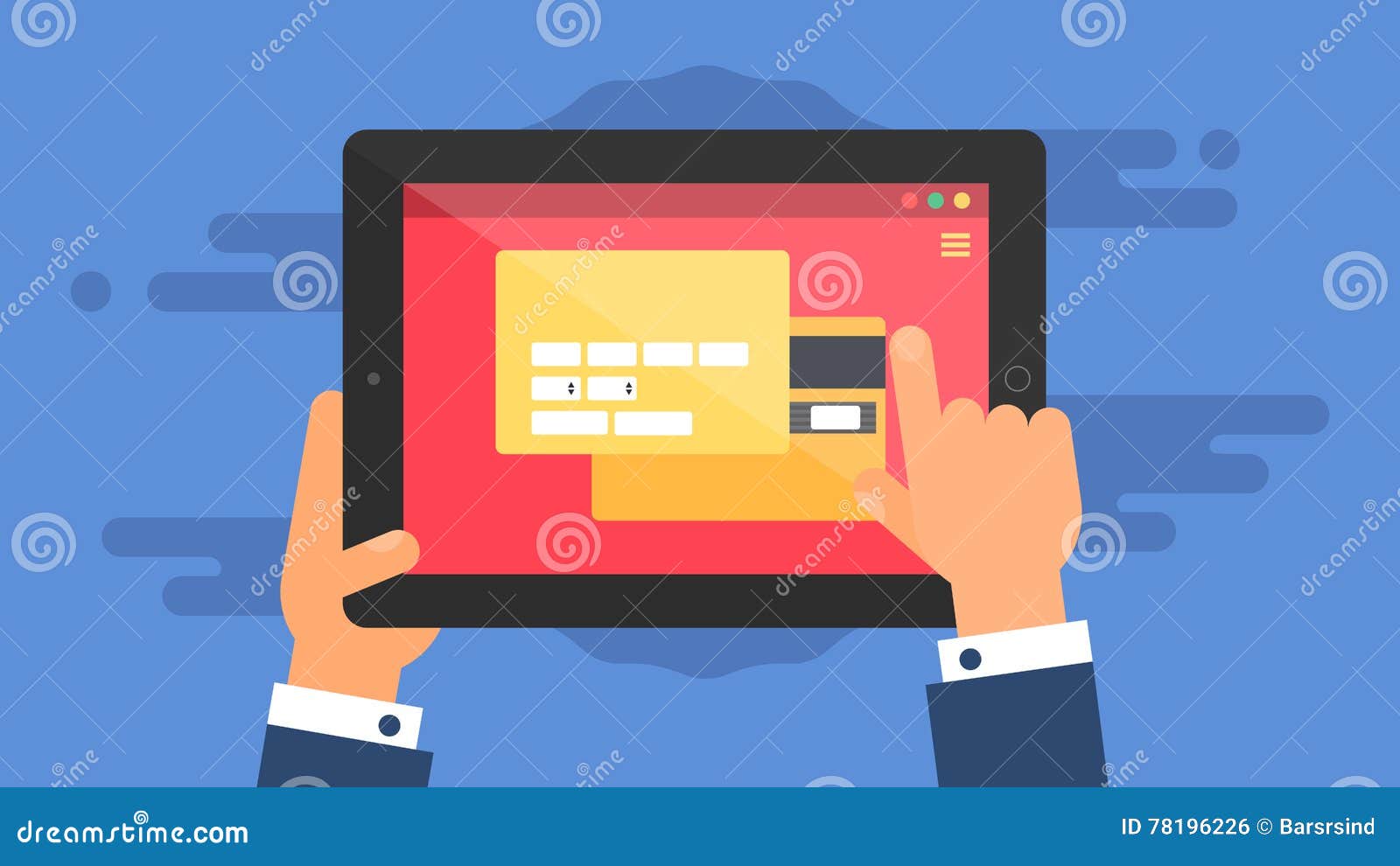  Template of Tablet Online Shopping Form Stock Illustration