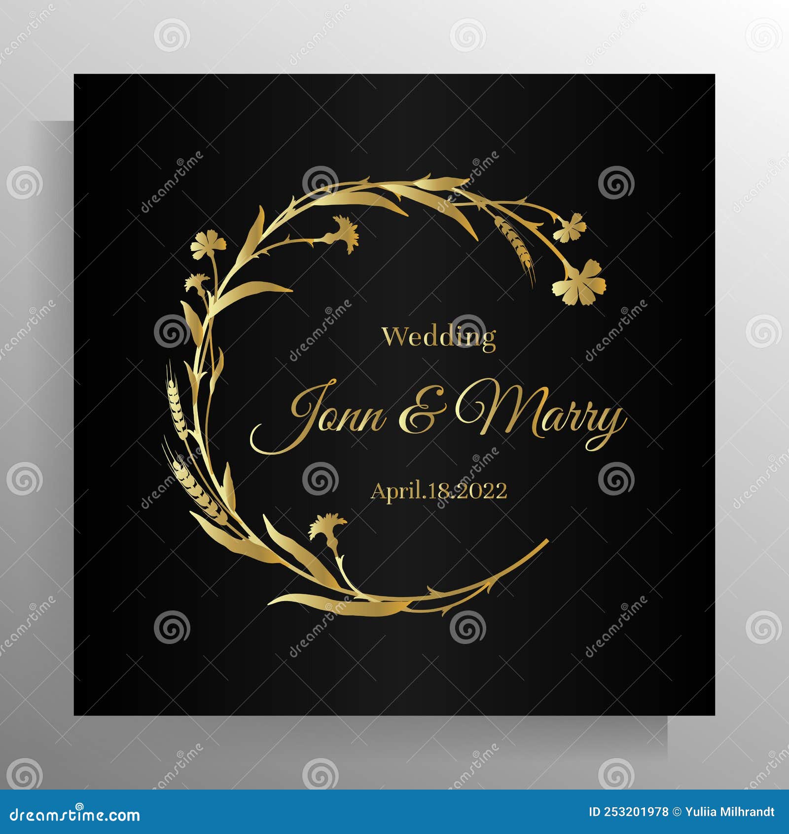 Wedding invitation design. stock illustration. Illustration of brochure