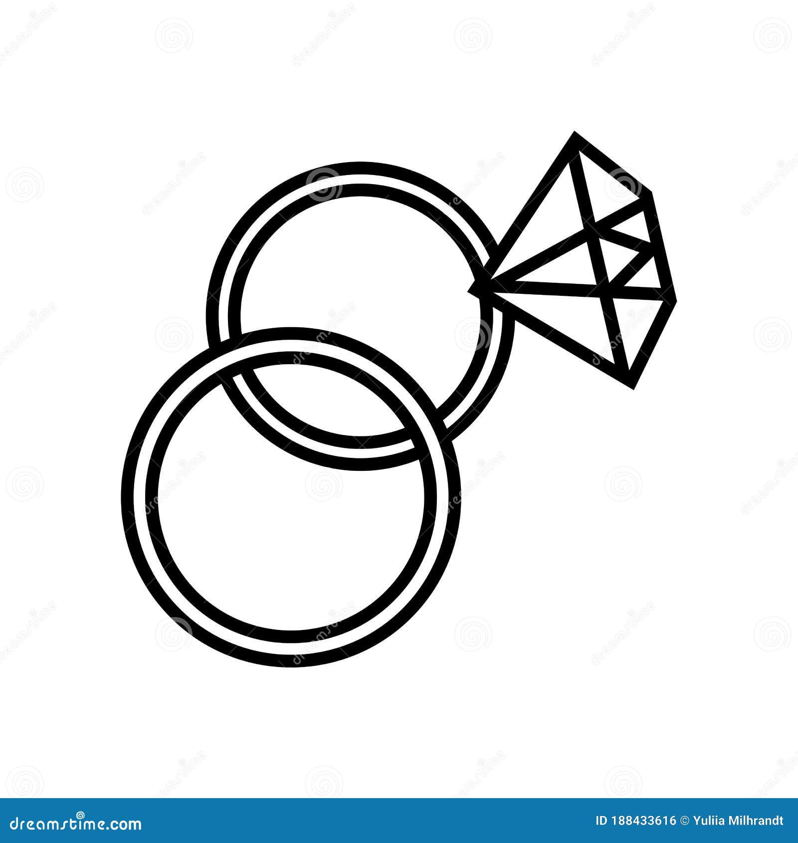 wedding rings clipart black and white