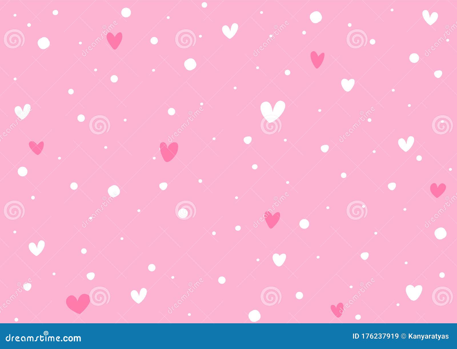 White and Pink Heart Cartoon on Polka Dot Soft Pink Background Vector  Illustration. Stock Vector - Illustration of beloved, pattern: 176237919