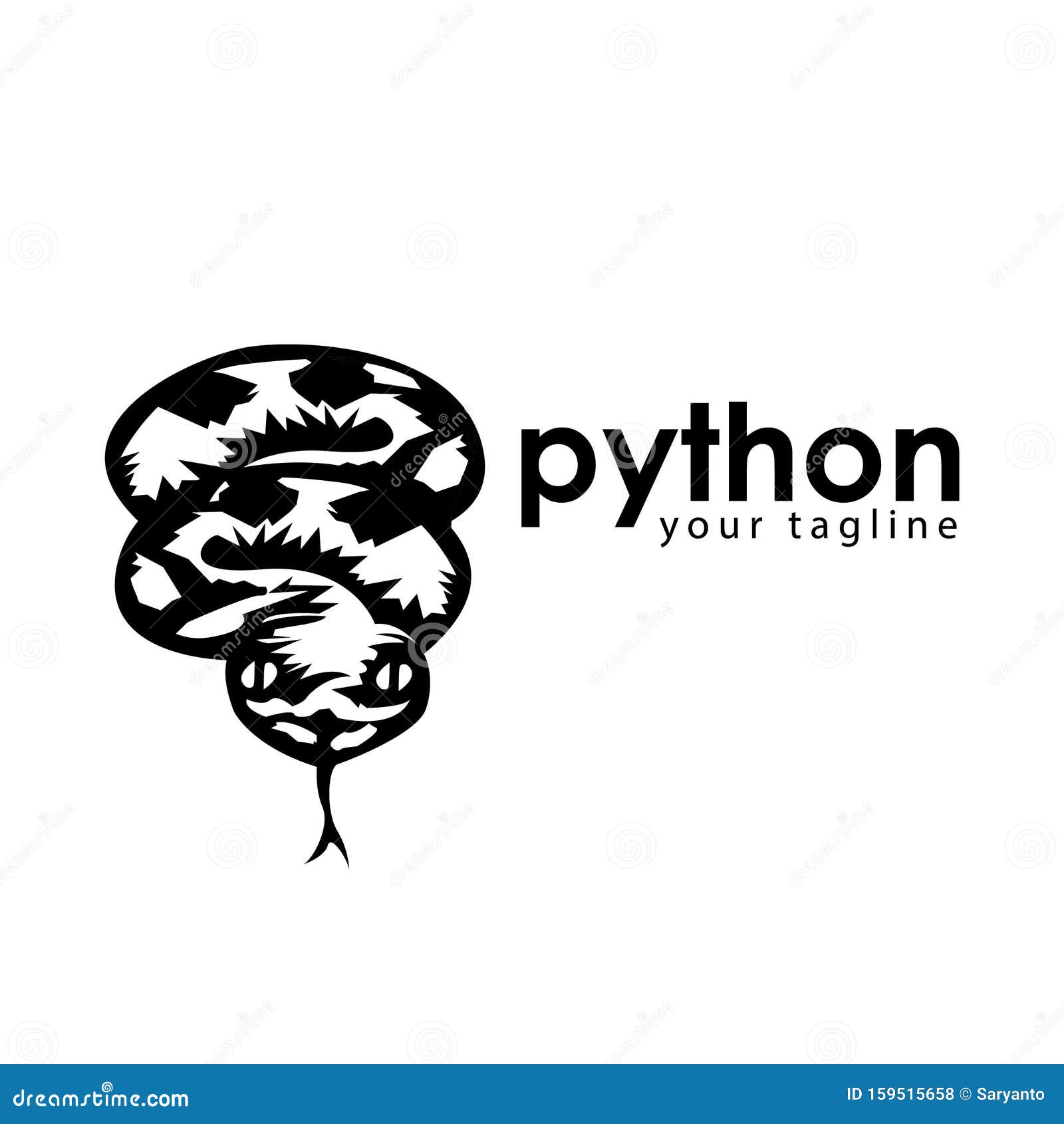 WebBlack Python Logo Template. Black Python Monogram Stock Vector ...