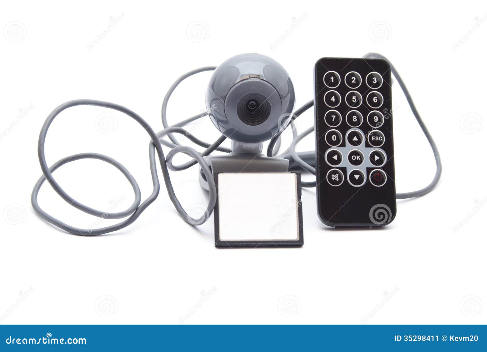 cam with Card Medium and Remote Control Stock Image Image of