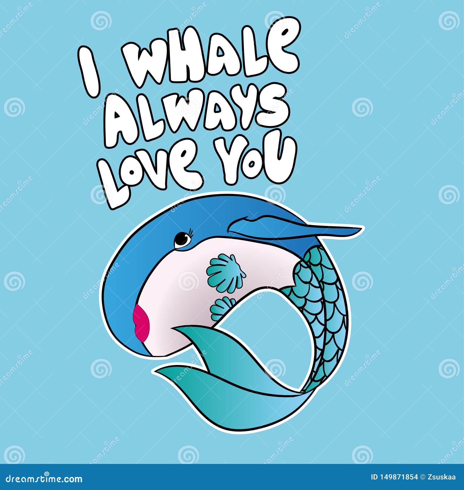 Download WebI whale always love you stock vector. Illustration of ...