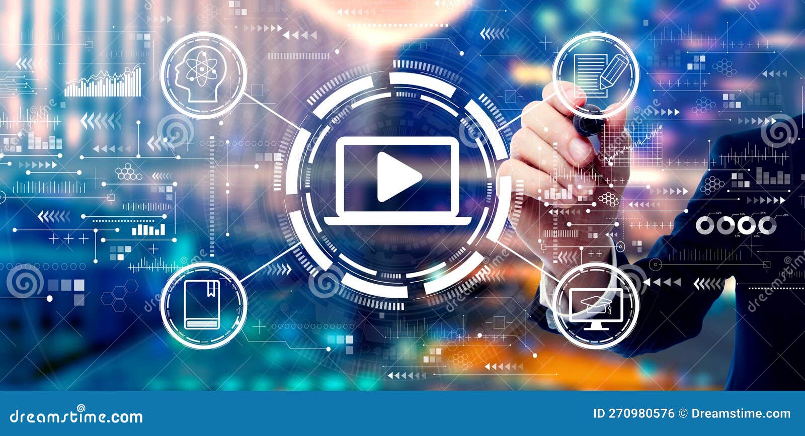 Webinar Concept with Businessman Stock Photo - Image of people
