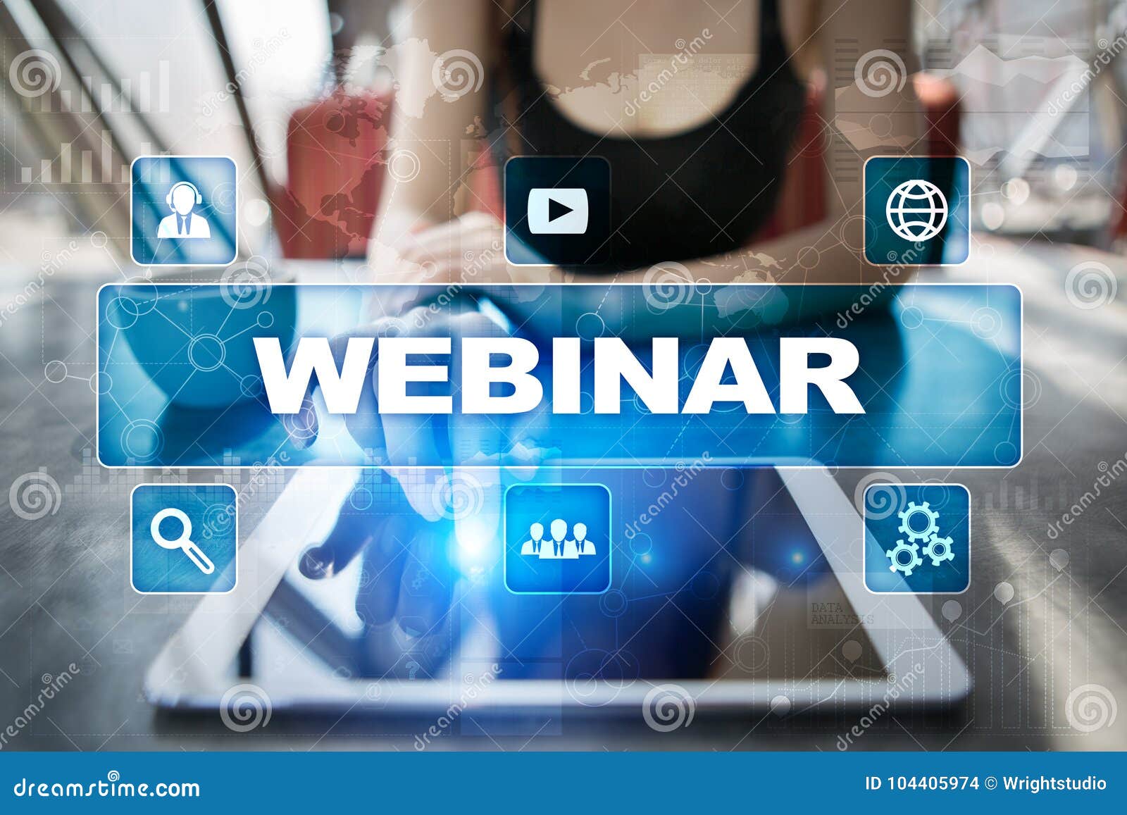 Webinar. E-Learning, Online Education Concept. Personal Development