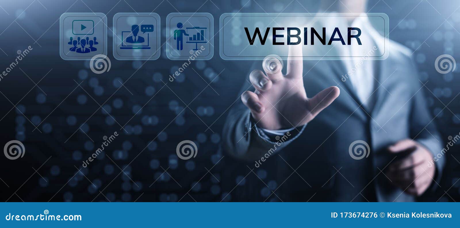 inar Elearning Online Seminar Education Business Concept. Stock