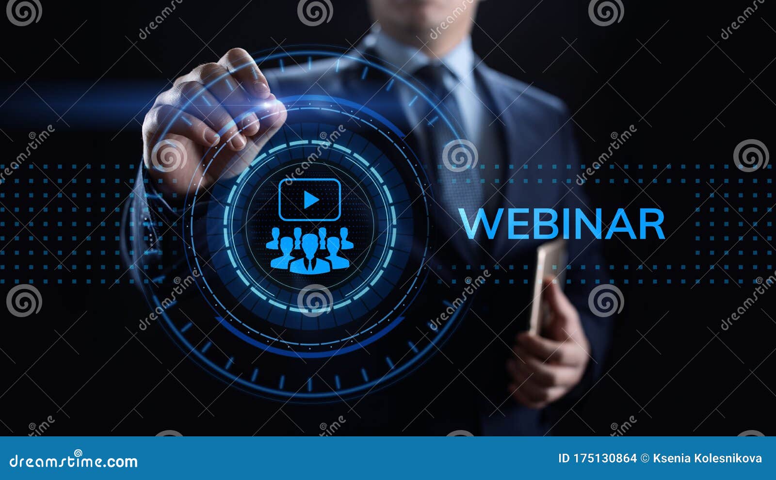 Webinar E-learning Online Seminar Education Business Concept. Stock