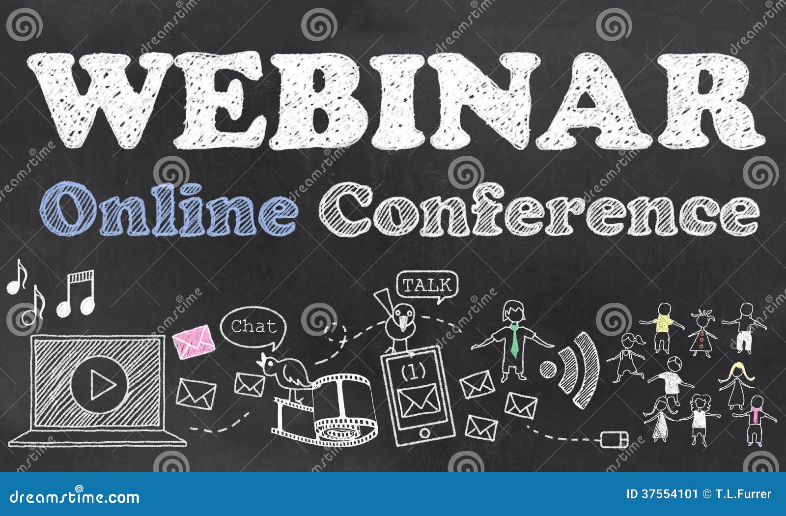 Webinar Online Conference stock illustration. Illustration of business