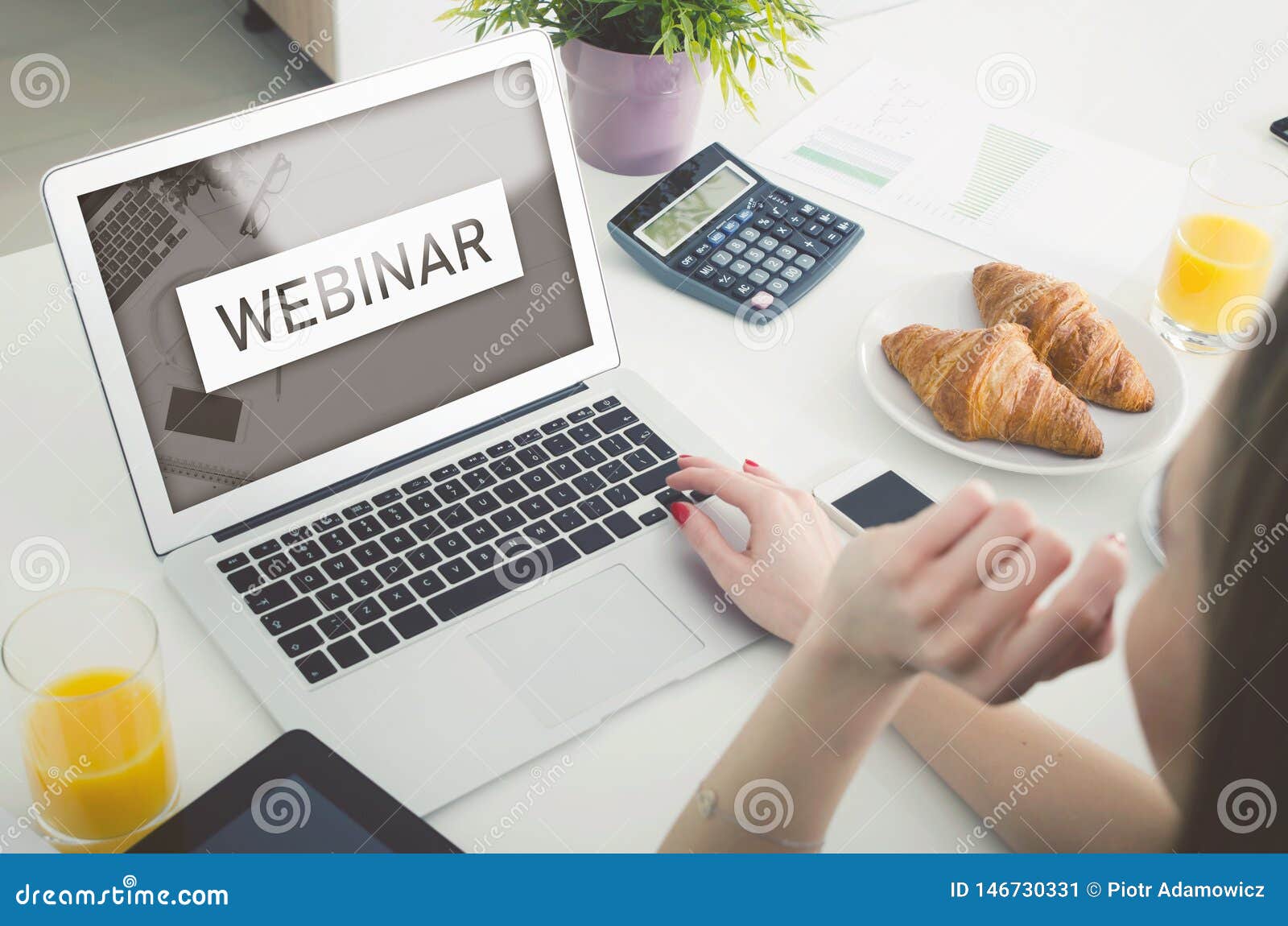 Webinar Online, Internet Education, E-learning Stock Image - Image of