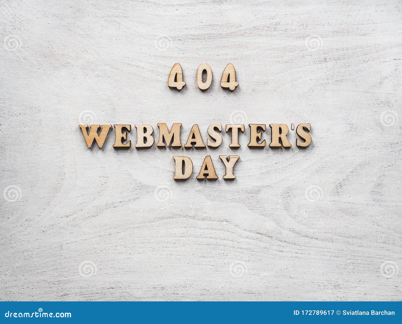 webmaster day greeting card. close-up, top view