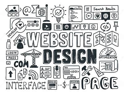 Website Design Doodle Elements Stock Vector - Illustration of doodle ...